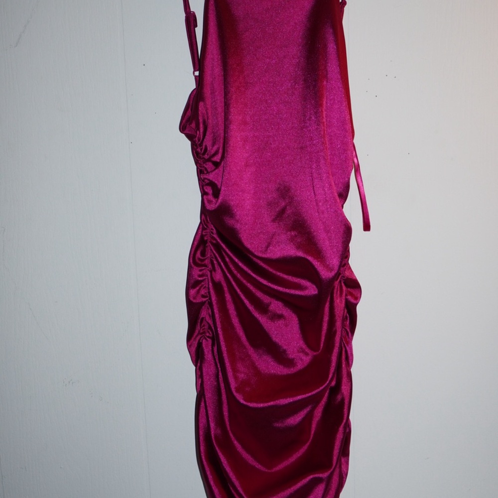 Elegant Pink Ruched Dress